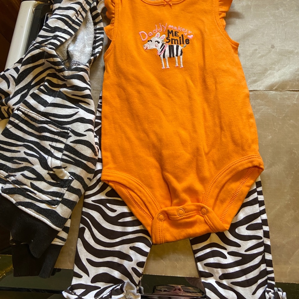 Girls 3pc set - onesie leggings and hoodie